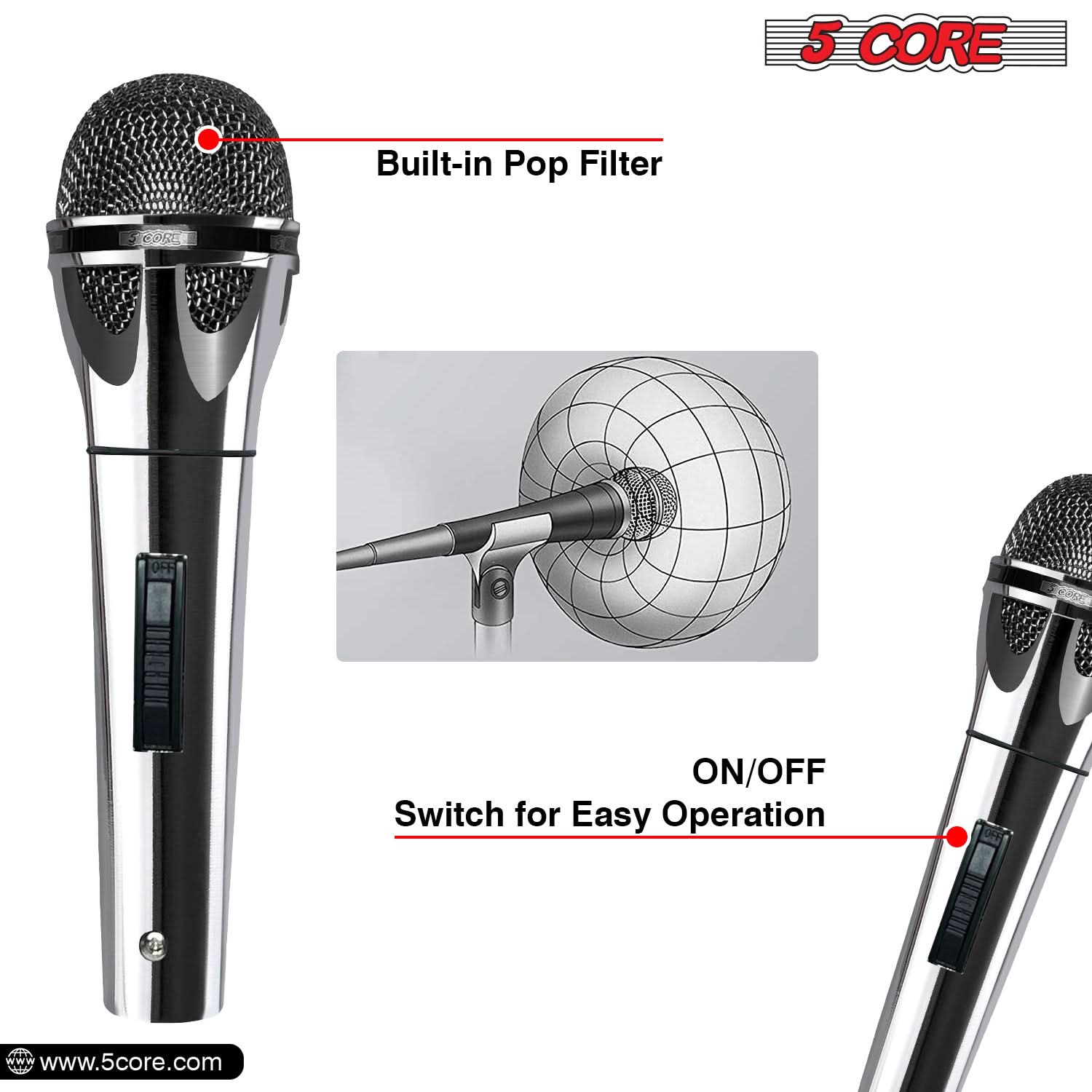 5 Core XLR Microphone Dynamic  - Shure Mic Sm58 ulasan dan harga