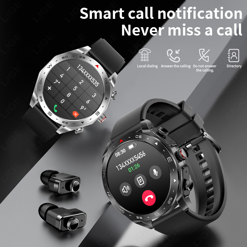 LIGE TWS 2‑in‑1 Smart Watch wi - Wireless Earbuds Tws ulasan dan harga